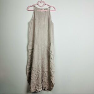 Laura Bianchi NWT Linen Beige Sabibia Maxi Dress Size Small